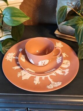 Wedgwood Terracotta Tea Cup, Saucer & Plate Trio EUC From 1957